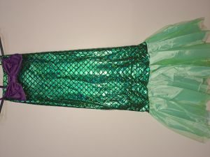 Kids Costumes to Hire - Mermaid - HOLOGRAPHIC Green dress - 7 Years